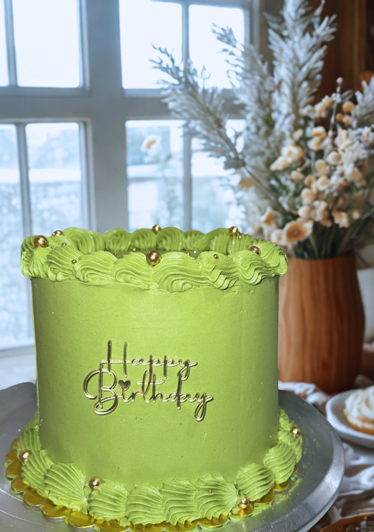 Gâteau vert élégant